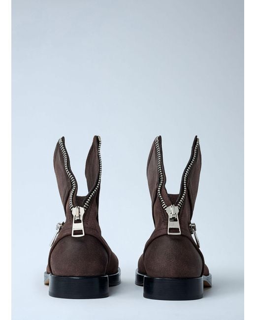 J.W. Anderson Brown Suede Biker Boots