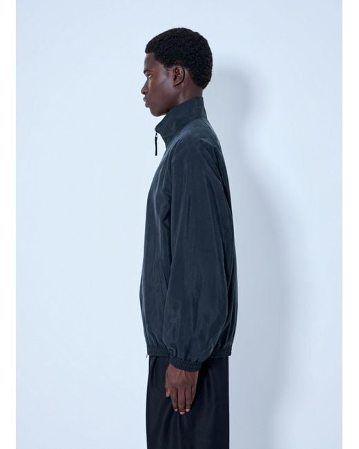 Ssstein Blue Silk Nylon Track Jacket for men