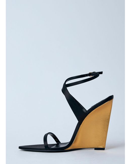 Saint Laurent Black Salomã Wedges
