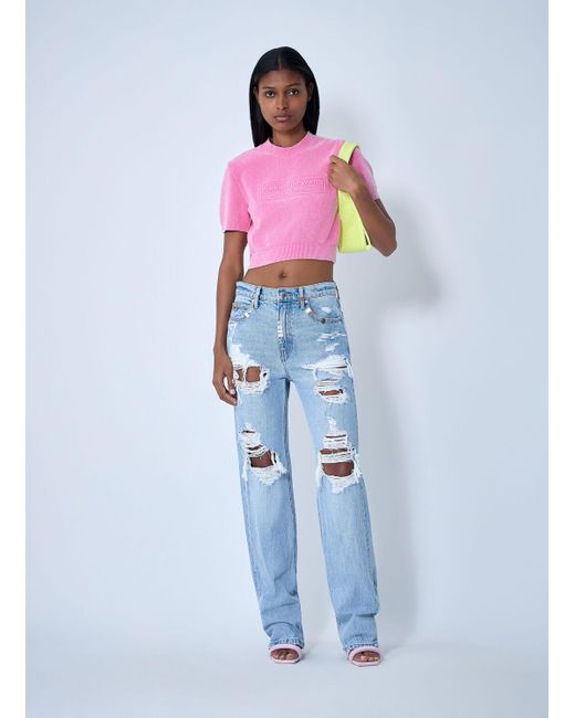 Alexander Wang Red Logo Motif Knitted Top