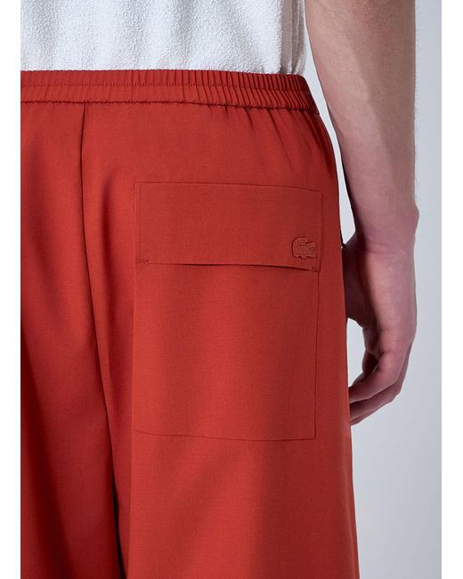 Lacoste Red Wide-Leg Elasticated Trousers for men