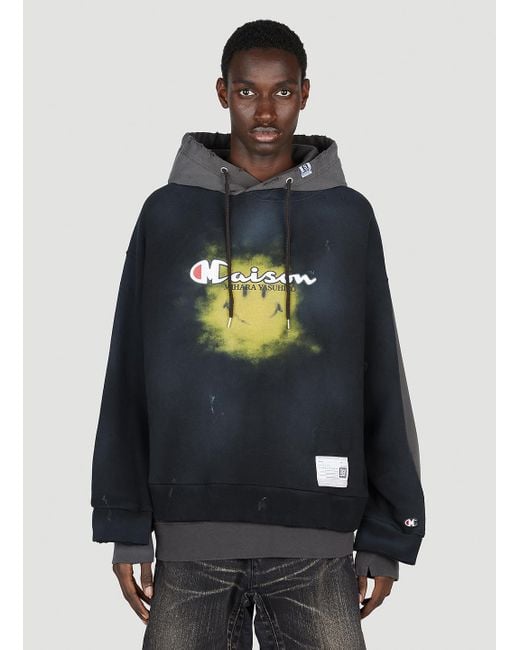 Maison Mihara Yasuhiro X Champion Combined Hooded Sweatshirt in