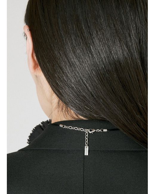 Saint Laurent Black Silk Satin Flower Necklace
