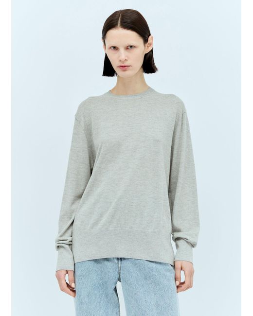 Totême  Gray Sik Cashmere Knit Sweater