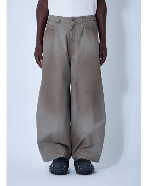 Balenciaga Gray Washed Cotton Track Pants for men