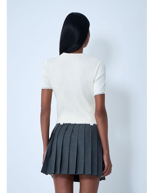 Miu Miu White Logo Motif T-Shirt