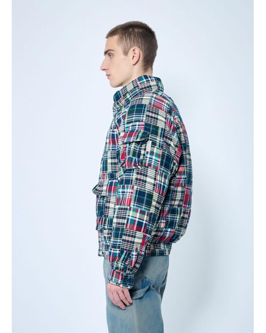 Thisisneverthat Blue Patchwork Multi Pocket Down Jacket for men