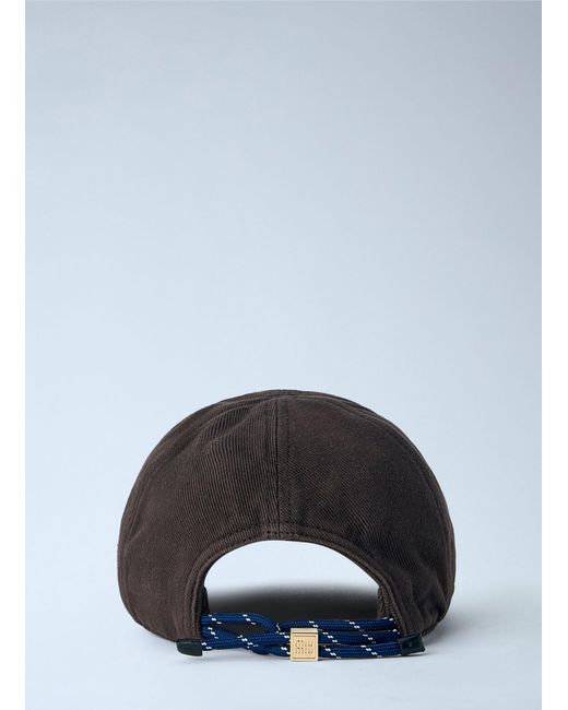 Miu Miu Blue Denim Baseball Cap for men