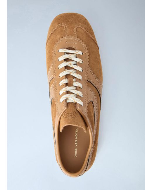 Dries Van Noten Blue Suede Panel Sneakers