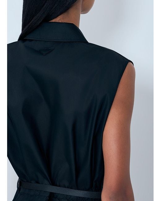 Prada Blue Re-Nylon Belted Mini Dress