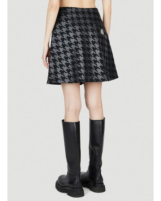 7 MONCLER FRAGMENT Black Houndstooth Mini Skirt