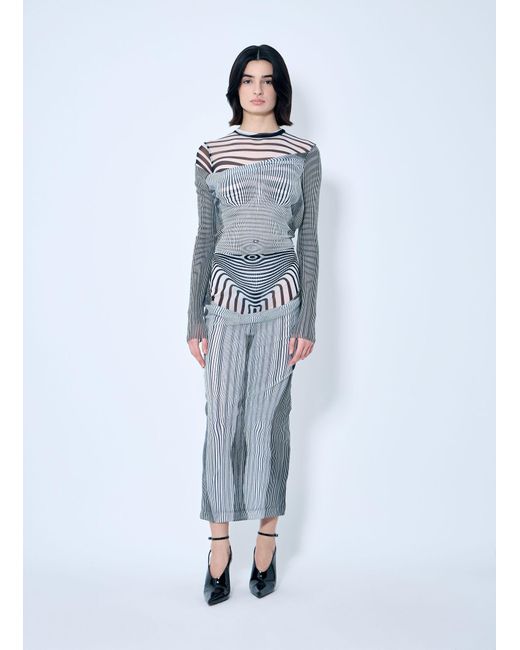 Jean Paul Gaultier Blue Double-Layer Mesh Bodysuit