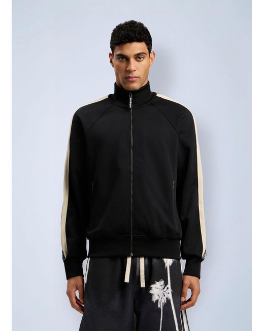 Palm Angels Black Performance Zip-Up Track Jacket for men