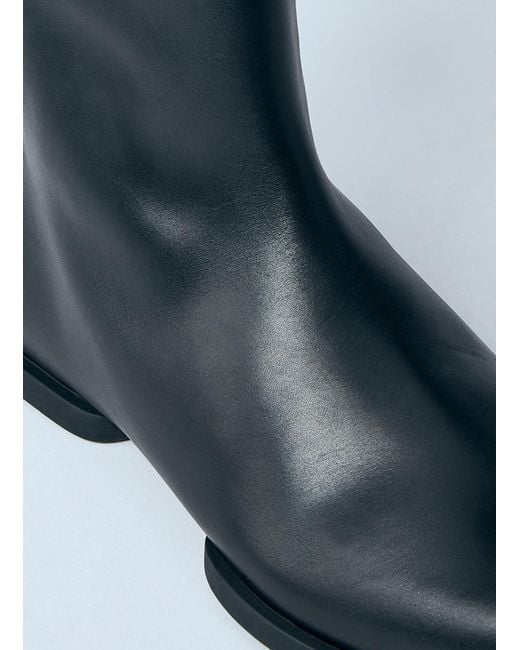 Jil Sander Blue Leather Zip-Up Ankle Boot for men
