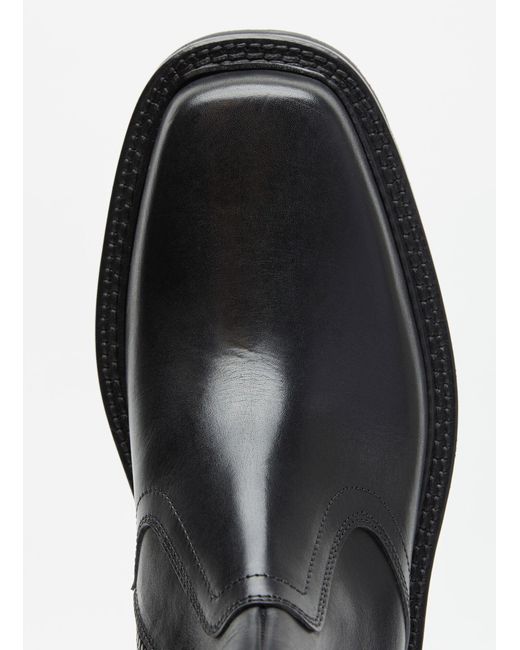 Dries Van Noten Black Leather Chelsea Boots for men