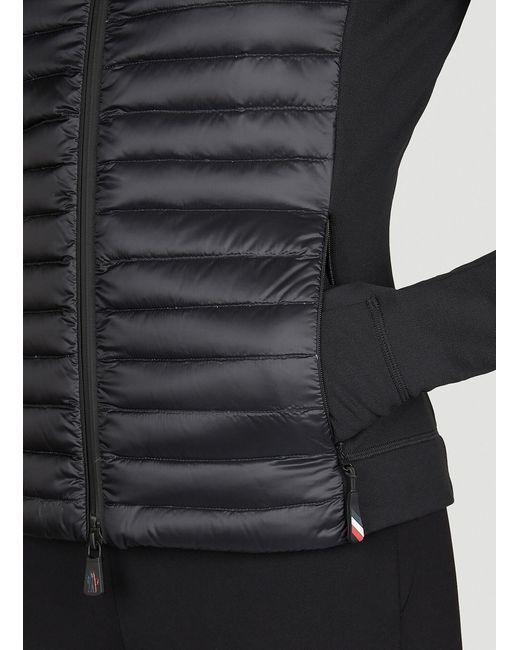 3 MONCLER GRENOBLE Black Partially Quilted Zip-up Cardigan