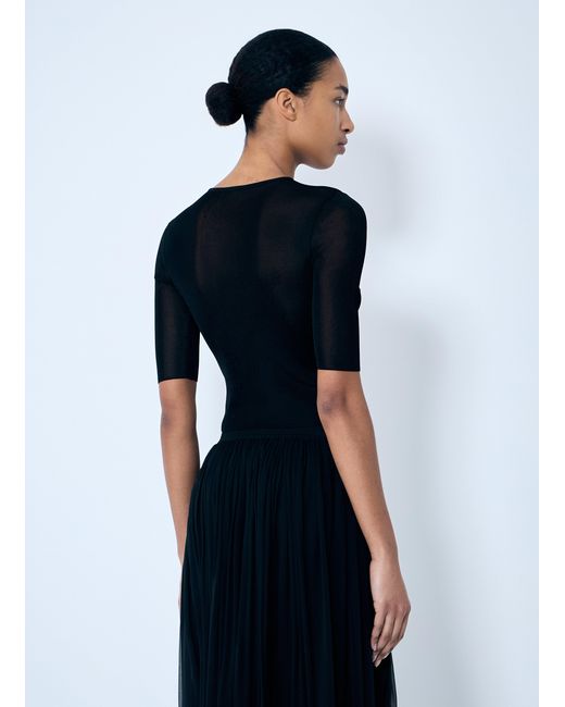 Saint Laurent Black Cropped Top With Cassandre
