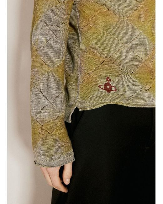 Vivienne Westwood Green Argyle Knit Sweater for men