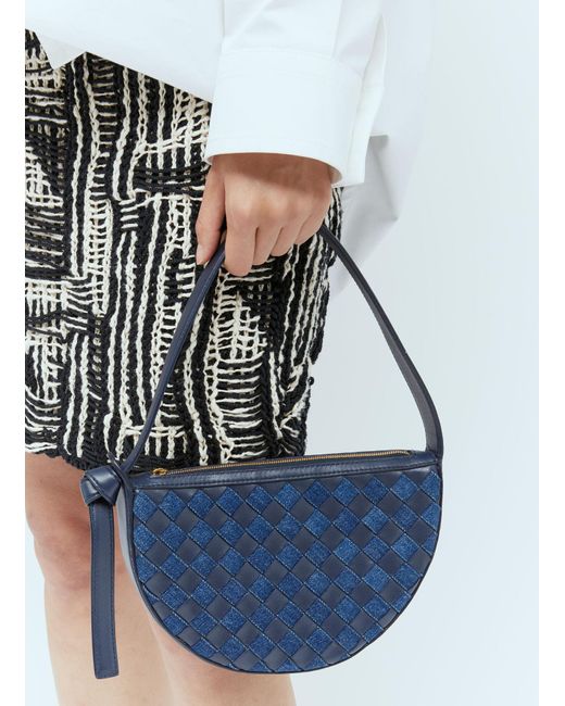 Bottega Veneta Blue Mini Sunrise Shoulder Bag