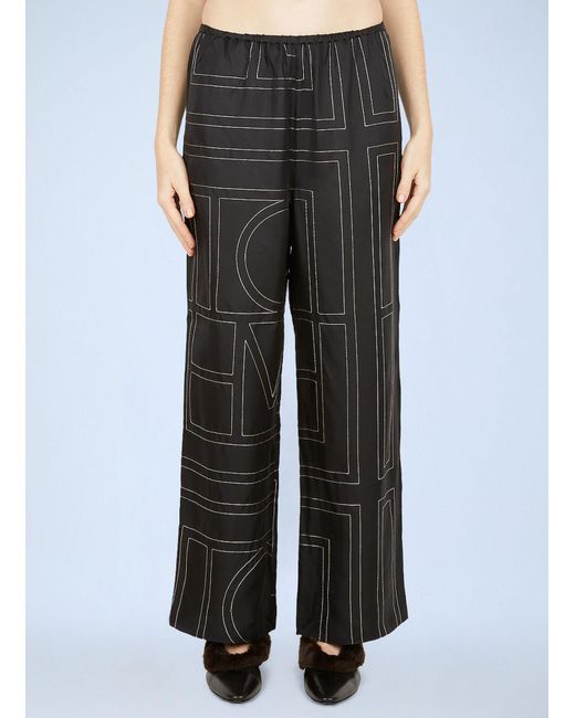Totême Black Monogram Pants