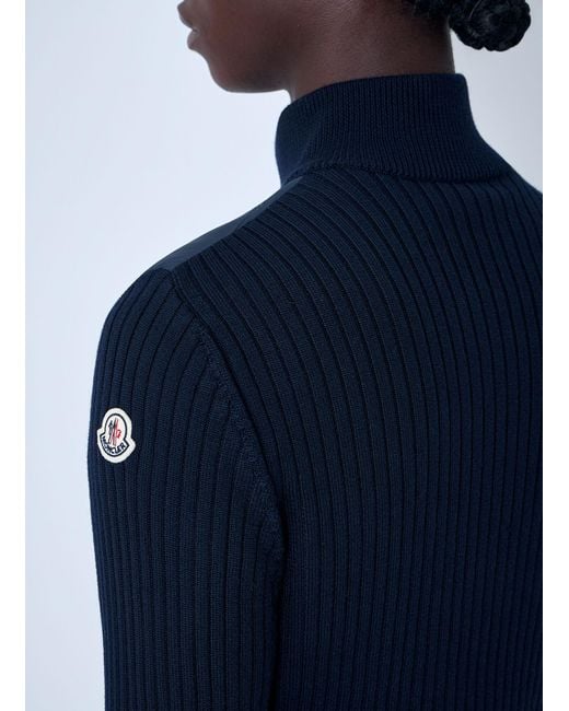 Moncler Blue Logo Motif Cardigan for men