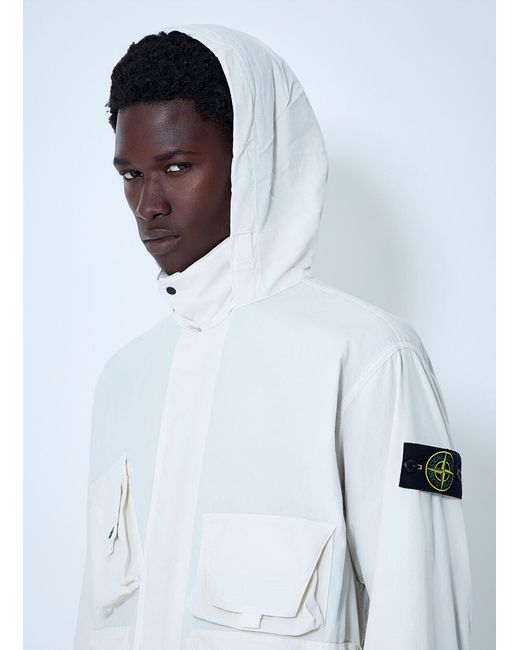 Stone Island White Utility Pocket Jacket for men