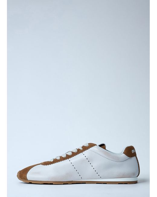 Miu Miu White Plume Sneakers