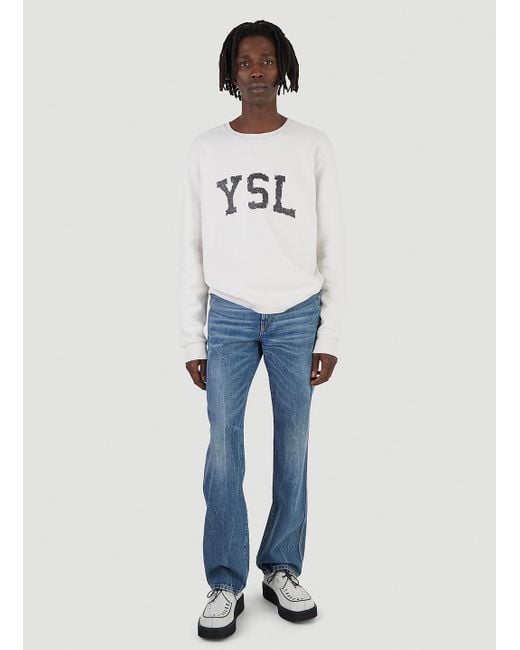 Saint Laurent Ysl Sweatshirt in White for Men | Lyst