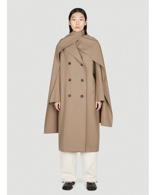 Totême  Natural Double Breasted Scarf Trench Coat