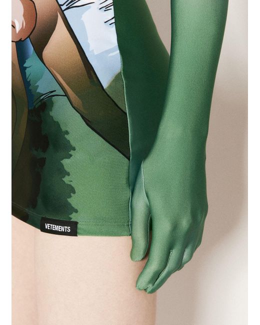 Vetements Green Anime Mini Dress