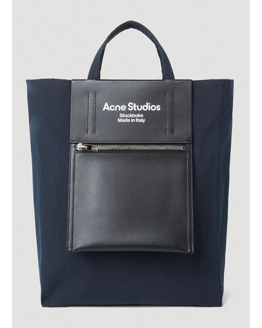 Acne Blue Classic Logo Tote Bag