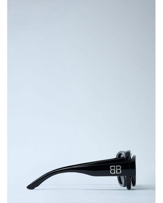 Balenciaga Black Superbusy Round Sunglasses