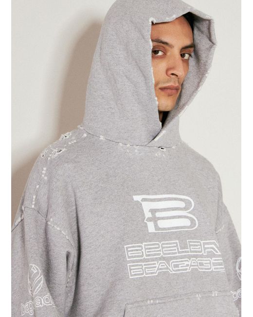 Balenciaga Gray Ai Generated Hooded Sweatshirt for men