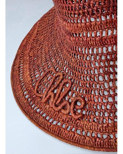Chloé Brown Raffia Capeline Hat