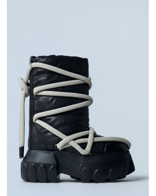 Rick Owens Men's Blue Lunar Mega Tractor Boots