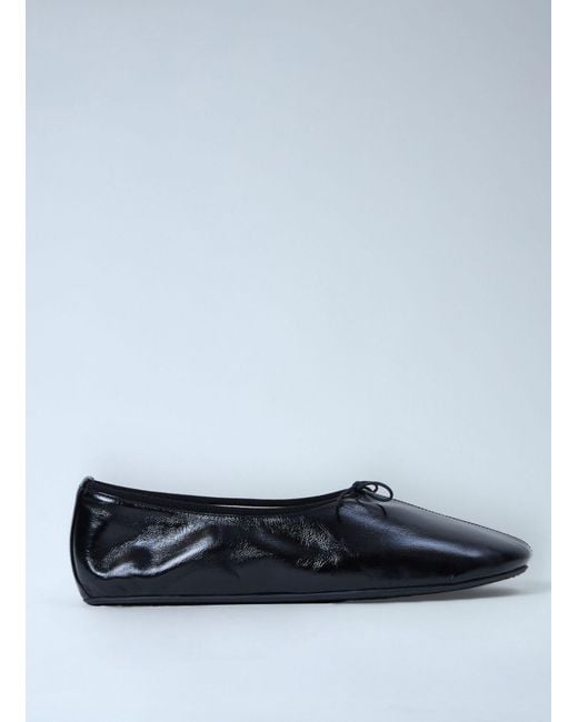 Phoebe Philo Gray Gathered Flat Shoes