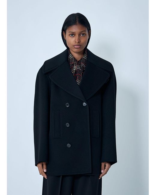 Saint Laurent Blue Tailored Wool Coat