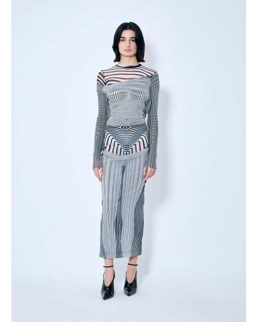 Jean Paul Gaultier Blue Double-Layer Mesh Bodysuit