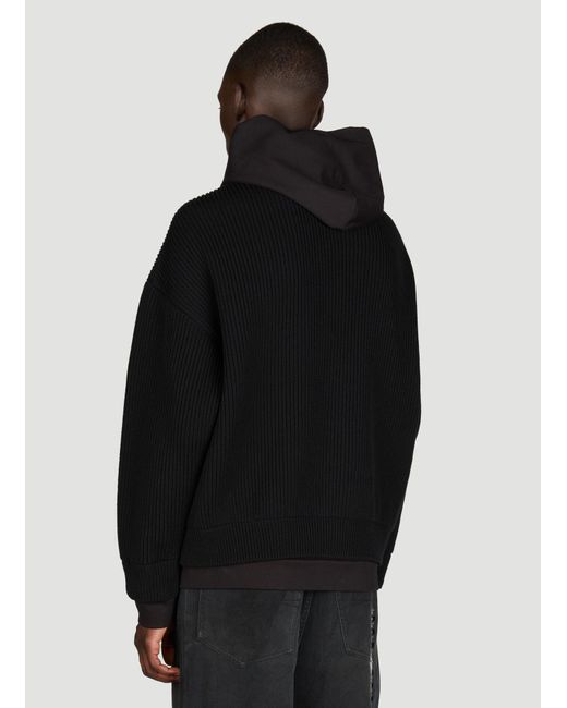 Balenciaga Black Unity Sports Icon Layered Zip-up Hooded Sweatshirt for men