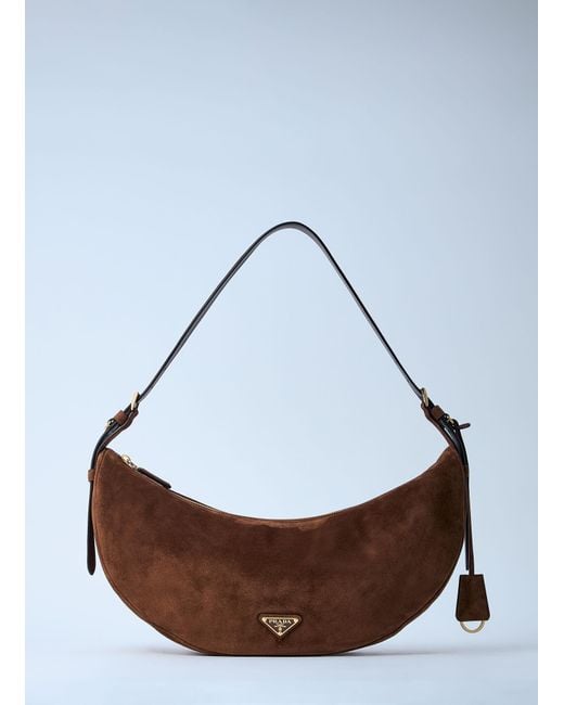 Prada White Small Suede Shoulder Bag