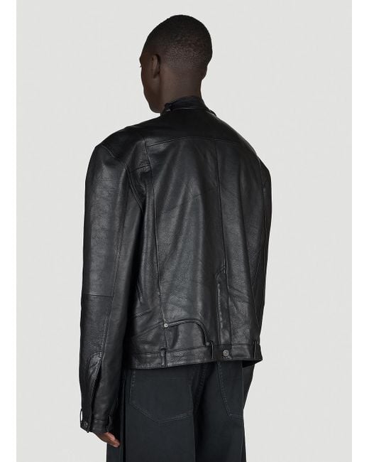 balenciaga leather jacket black