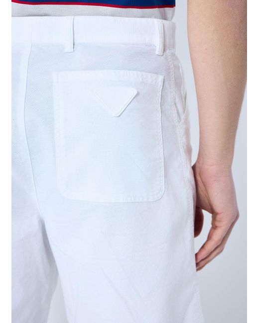 Prada Blue Oxford Shorts for men