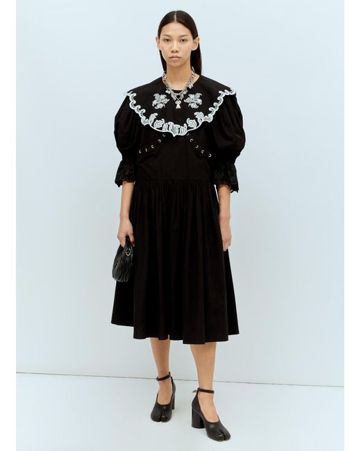Chopova Lowena Black Fer Midi Dress