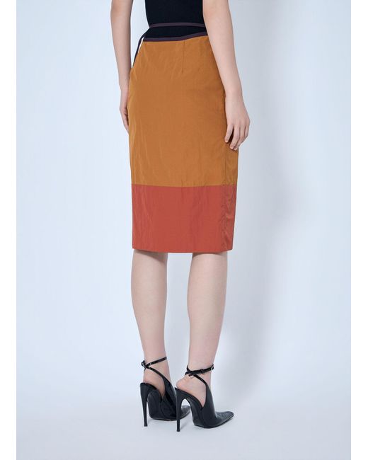 Saint Laurent Orange Wrap-Tie Skirt