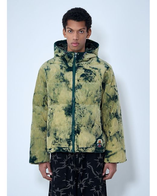 Brain Dead Green Hooded Corduroy Jacket for men