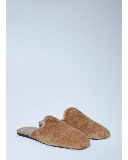 Prada White Leather Pony-Hair Mules