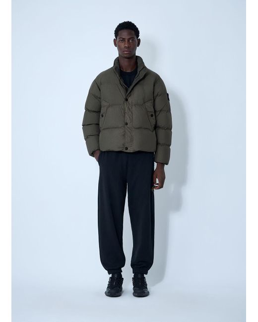 Stone Island Gray Crinkles Reps Ny Bomber Jacket for men