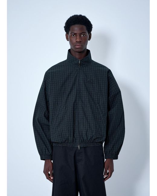 Balenciaga Blue Checked Zip Jacket for men