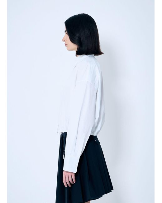 Prada White Drawstring Hem Shirt