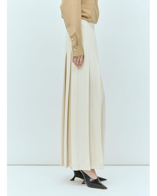 Totême  White Pleated Wrap Maxi Skirt